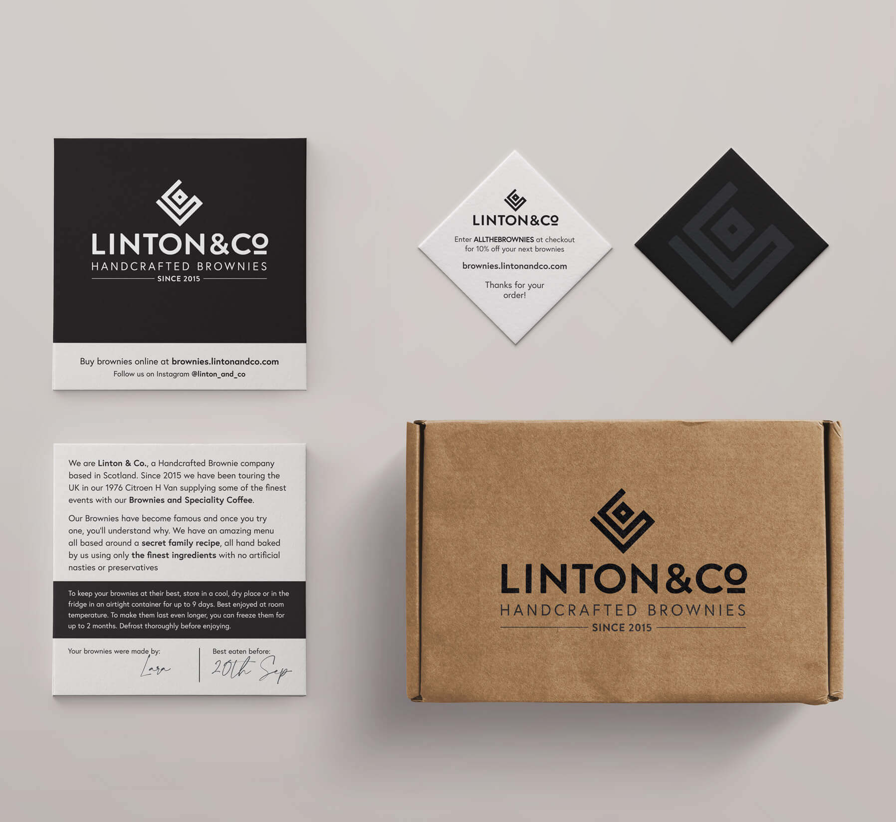 Linton and co brownie packaging design